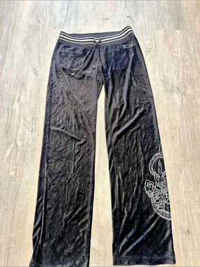 BCBG Black Rhinestone Track Pants